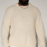 Suéter Say Less Cableknit Raglan - Crema