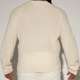Suéter Say Less Cableknit Raglan - Crema