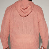 Suéter Say Less Cableknit Hooded - Color De Malva