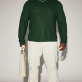 Suéter Say Less Cableknit Raglan - Verde Oscuro