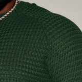 Suéter Say Less Cableknit Raglan - Verde Oscuro