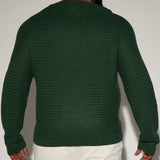 Suéter Say Less Cableknit Raglan - Verde Oscuro