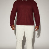 Suéter Say Less Cableknit Raglan - Vino Tinto