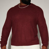 Suéter Say Less Cableknit Raglan - Vino Tinto