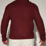 Suéter Say Less Cableknit Raglan - Vino Tinto