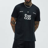 Camisa De Manga Corta Trust God - Negro