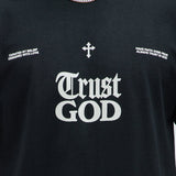 Camisa De Manga Corta Trust God - Negro