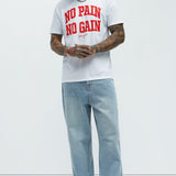 Camisa De Manga Corta No Pain No Gain - Blanco