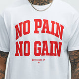 Camisa De Manga Corta No Pain No Gain - Blanco