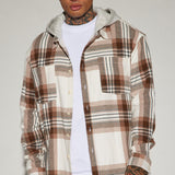 Shacket Time Gon Tell Hooded Oversized - Blanco/Combinado