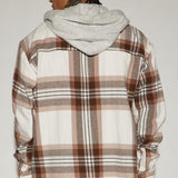 Shacket Time Gon Tell Hooded Oversized - Blanco/Combinado