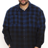 Camisa Sunset Dip Dye Flannel - Azul Negro