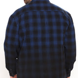 Camisa de franela teñida en degradado para atardecer - Azul/Negro