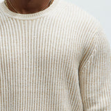 Suéter Tipo Jersey Heavy Ribbed - Crema