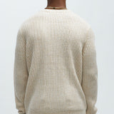 Suéter Tipo Jersey Heavy Ribbed - Crema