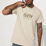 Camisa De Manga Corta SZN Label - Caqui