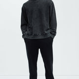 Sudadera Perrie Crewneck - Deslavado Negro