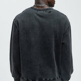 Sudadera Perrie Crewneck - Deslavado Negro