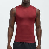 Camiseta Vital Compression Cut Off - Vino Tinto