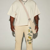 Camisa De Manga Corta Boxy Cropped Heavyweight - Crema