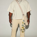 Camisa De Manga Corta Boxy Cropped Heavyweight - Crema