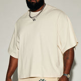Camisa De Manga Corta Boxy Cropped Heavyweight - Crema