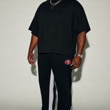Camisa De Manga Corta Boxy Cropped Heavyweight - Negro