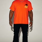 Camisa De Manga Corta Love Hurts Sometimes - Naranja
