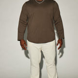 Camiseta Essential Long Sleeve Scallop - Oliva
