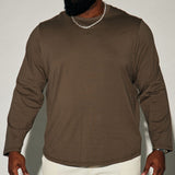 Camiseta Essential Long Sleeve Scallop - Oliva