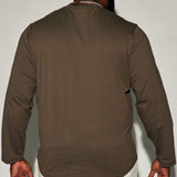 Camiseta Essential Long Sleeve Scallop - Oliva