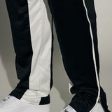 Llámame Pantalones de Salón de Satén de Lujo - Negro/Blanco
