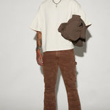 Camisa De Manga Corta Boxy Cropped Heavyweight - Crema