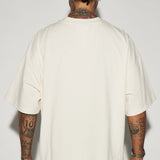 Camisa De Manga Corta Boxy Cropped Heavyweight - Crema