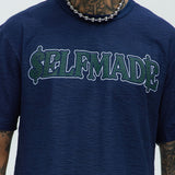 Camisa De Manga Corta Self Made Textured - Azul Marino