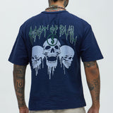 Camisa De Manga Corta Self Made Textured - Azul Marino