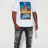 Camisa De Manga Corta LA LA LA - Blanco