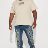 Camisa De Manga Corta SZN Label - Caqui