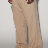 Jordan texturados pantalones holgados con pliegues - Tan