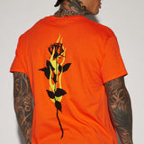 Camisa De Manga Corta Love Hurts Sometimes - Naranja