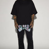 Camisa De Manga Corta Boxy Cropped Heavyweight - Negro