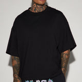 Camisa De Manga Corta Boxy Cropped Heavyweight - Negro