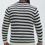Suéter Loose Knit Striped - Azul Marino/Combinado