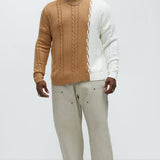 Suéter Cody Cable Knit - Camello/Combo