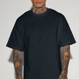 Camisa De Manga Corta Oversized Heavyweight - Negro