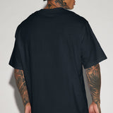 Camisa De Manga Corta Oversized Heavyweight - Negro