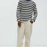 Suéter Loose Knit Striped - Azul Marino/Combinado