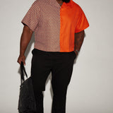 Camisa corta dividida Rafina - naranja / combinación