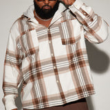 Shacket Time Gon Tell Hooded Oversized - Blanco/Combinado