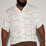 Camisa Abotonada Slub Effect - Blanco/Combinado